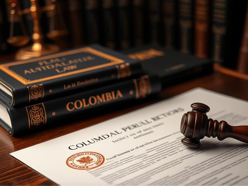 Gavel rests on a formal contract beside stacked law books on a wooden desk, conveying a legal theme.